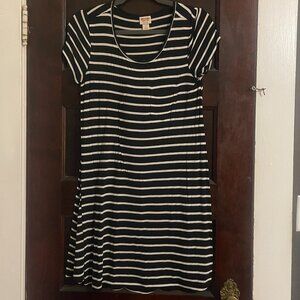 Mossimo Black and White Striped T Shirt Dress Size Small